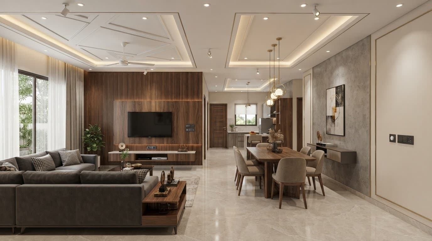 False Ceiling, Wall Treatments & Electrical works